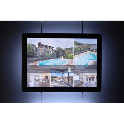 Espositore luminoso LED formato A4 modello Tablet per agenzie immobiliari