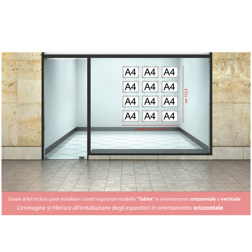 Espositore luminoso LED formato A4 modello Tablet per agenzie immobiliari