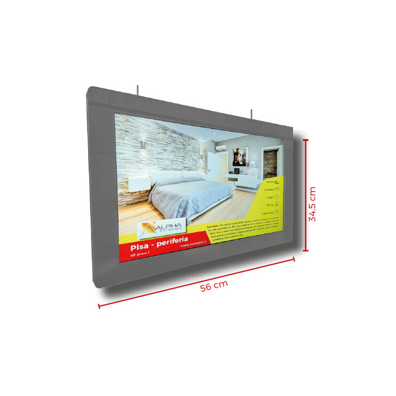 monitor lcd 21.5" da vetrina per agenzia immobiliare
